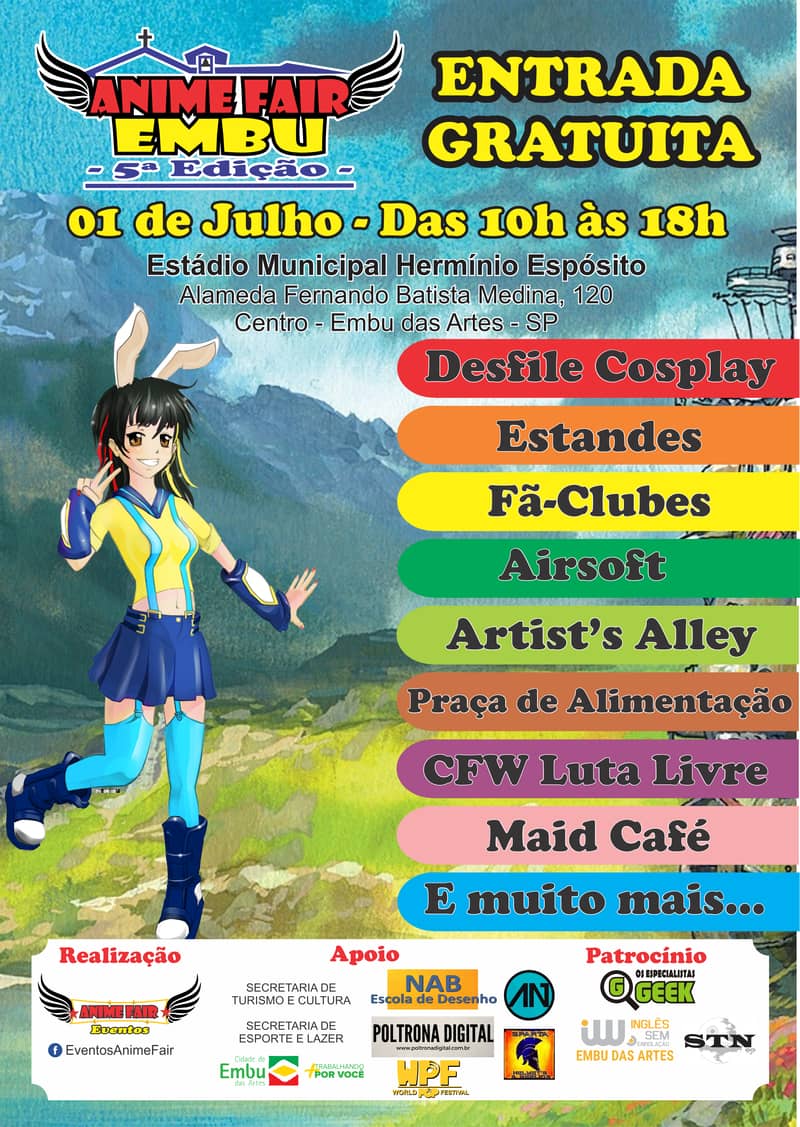 Cartaz do "Anime Fair Embu 5ª Edição" Créditos da Imagem: Anime Fair Eventos